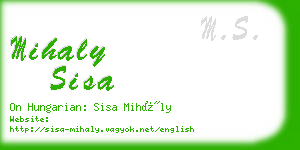 mihaly sisa business card